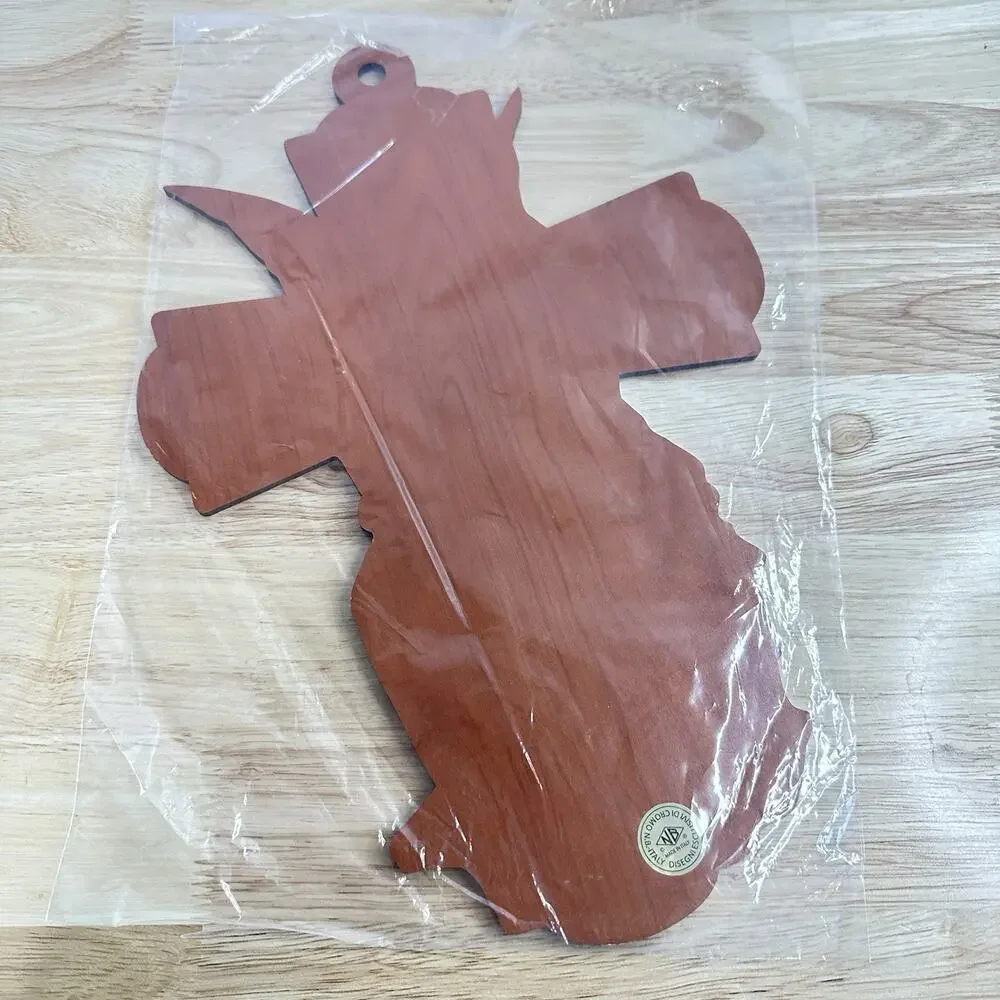 Italian Wooden Cross with Guardian Angle: 